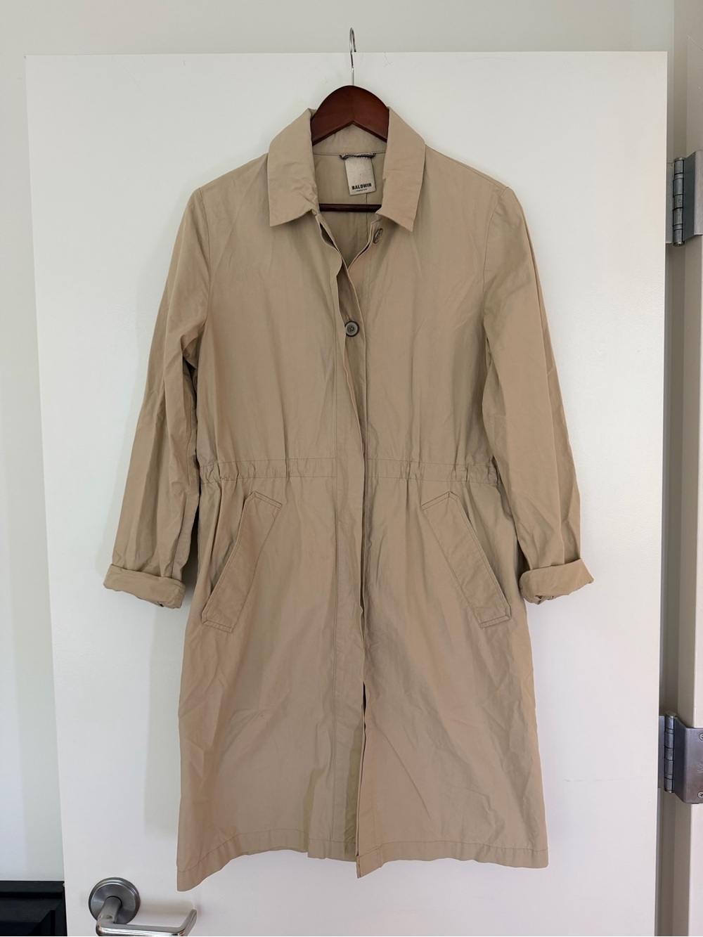 baldwin Sandstone Drawstring-Waist Trench Coat